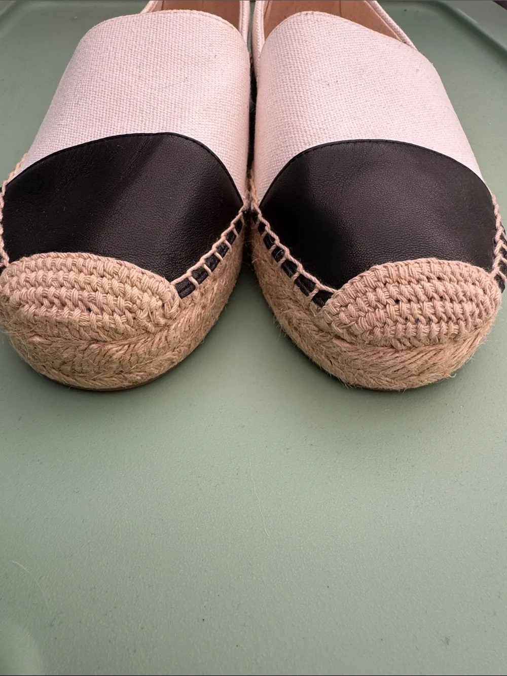 J.Crew Women’s Two-Tone Espadrille Flats in White and Black